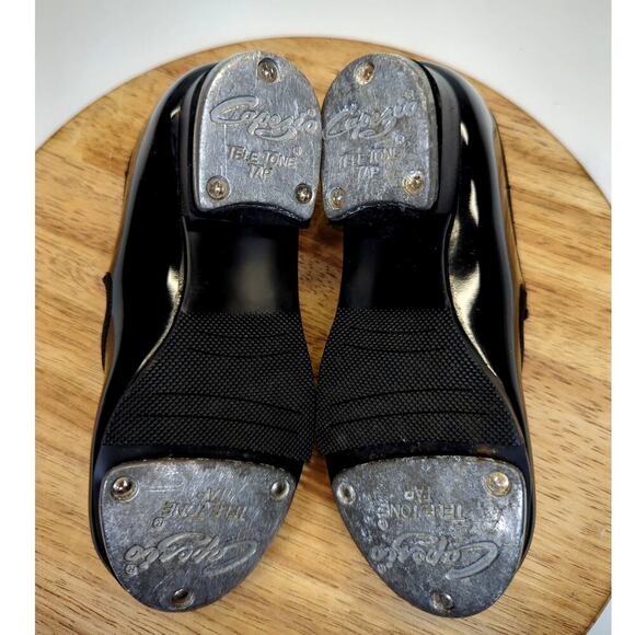 Capezio Jr. Tyette Tap Shoe - Child N625C Shiny Black Patent Size 9M Toddler - Picture 9 of 10